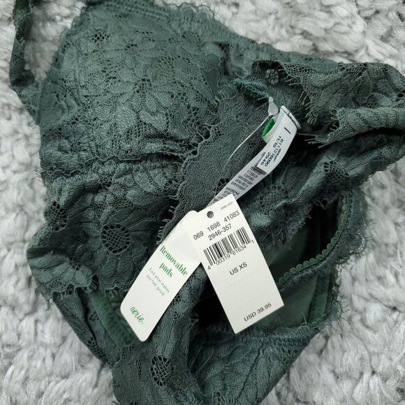 Aerie Sunflower Lace Padded Racerback Bralette Dark Green Size XS - Picture 4 of 5